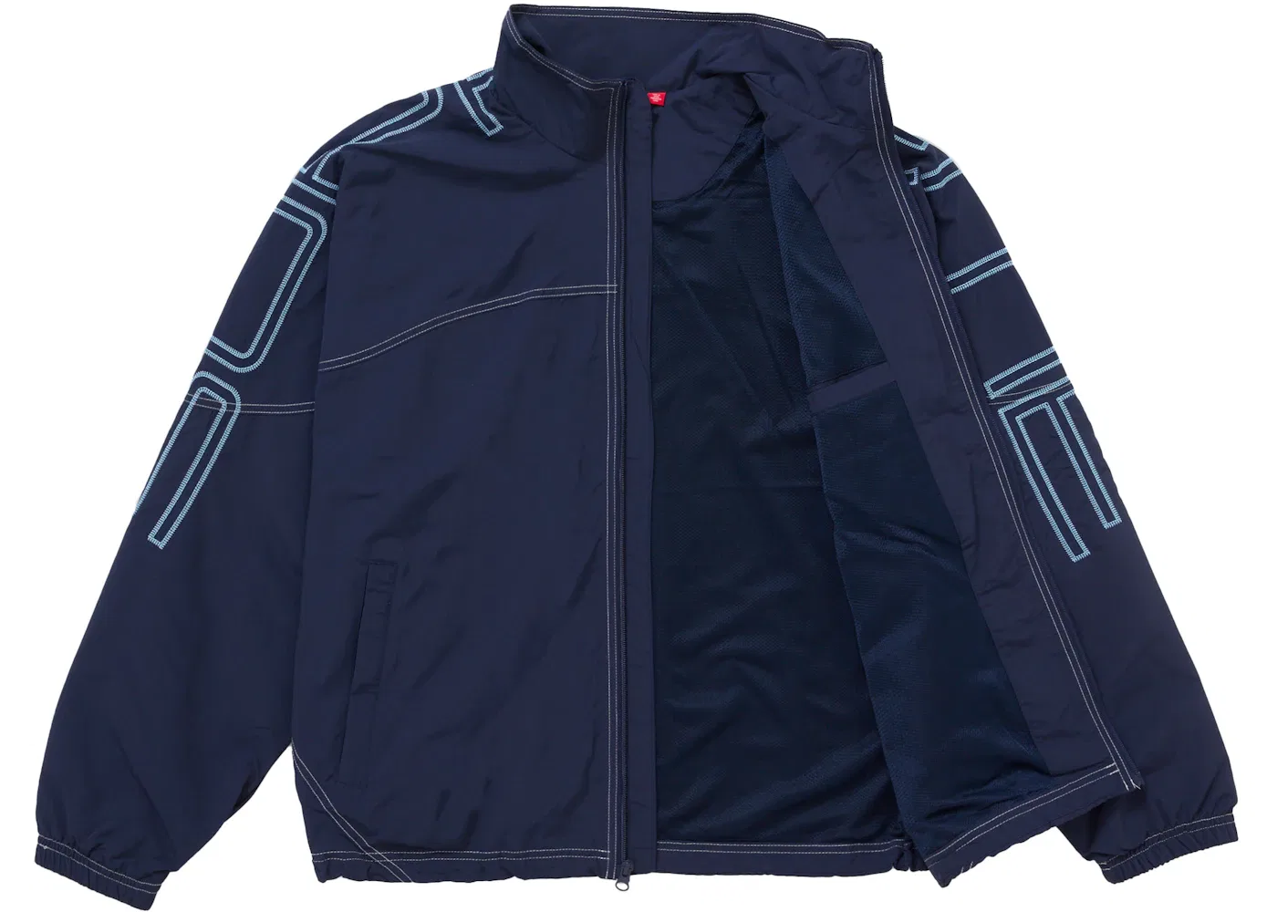 Мужская куртка с вышивкой Supreme Spellout Embroidered Track Jacket (SS25), Navy — фото 2
