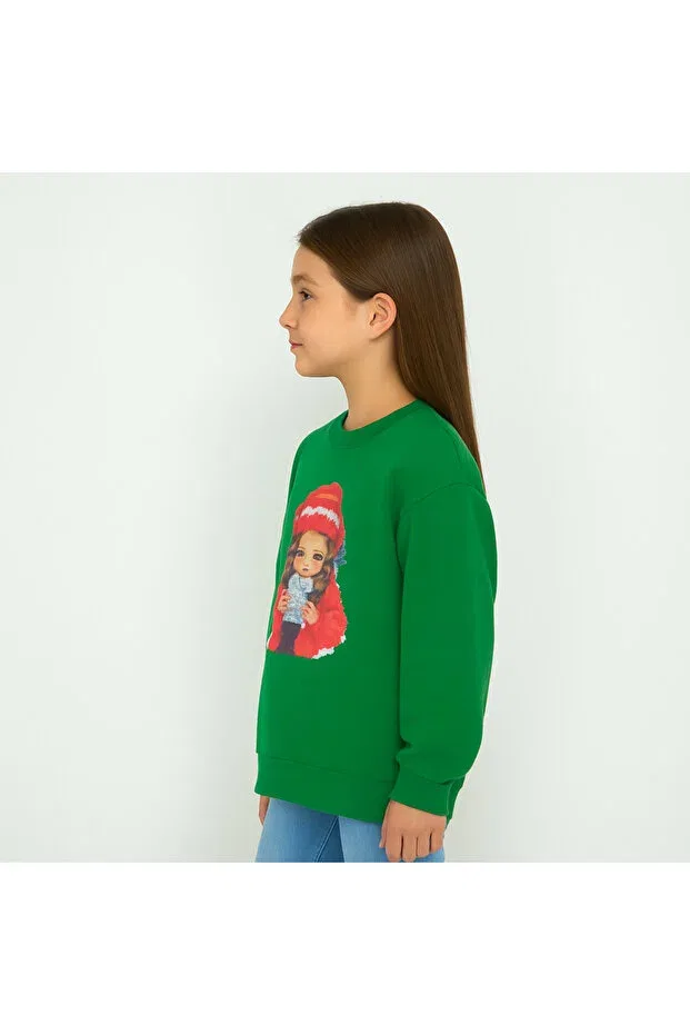 Детские свитшот для девочек хлопковый Atabay Kids, Green — фото 4