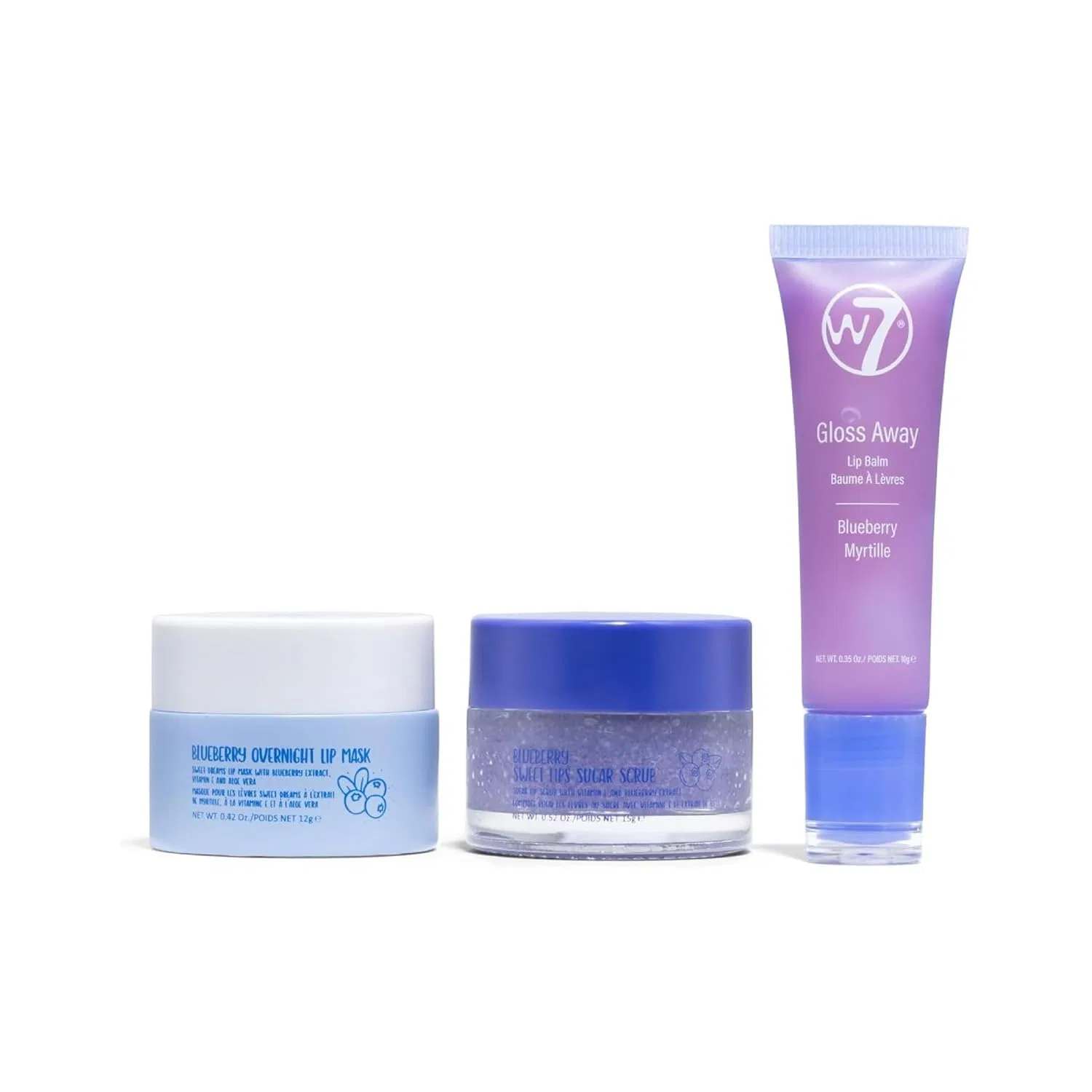 Набор для ухода за губами W7 Sweet Dreams Lip Care Trio, черника W7, Blueberry