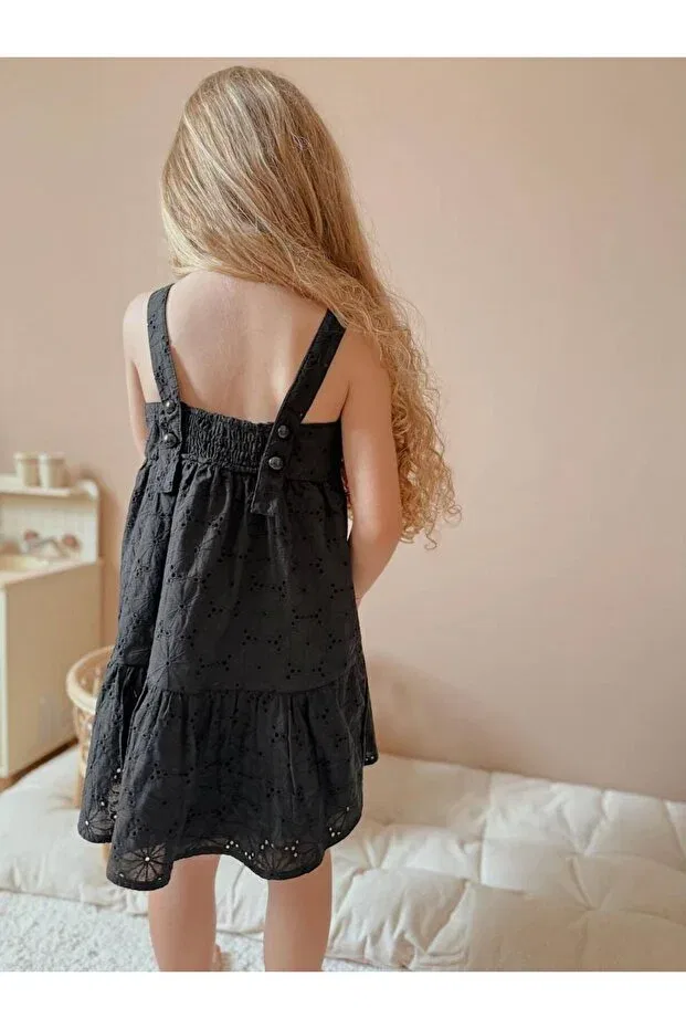 Детское платье для девочек хлопковое Yigit Butik, Black — фото 2