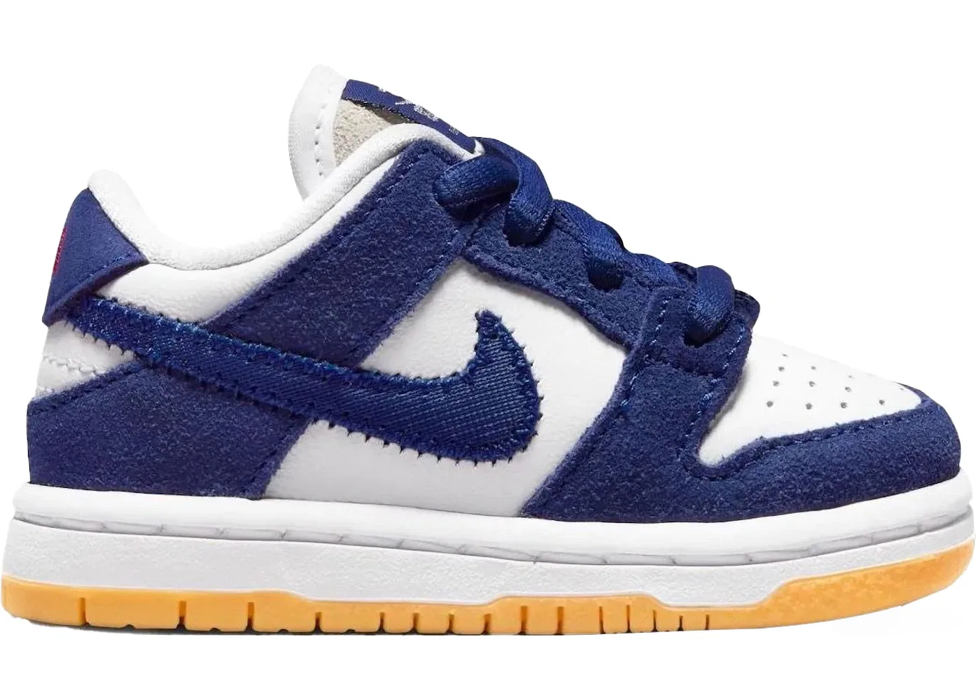 Детские кроссовки для мальчиков с принтом Nike SB Dunk Low Los Angeles Dodgers Nike, Deep Royal Blue/White/Sport Red/Gum Light Brown