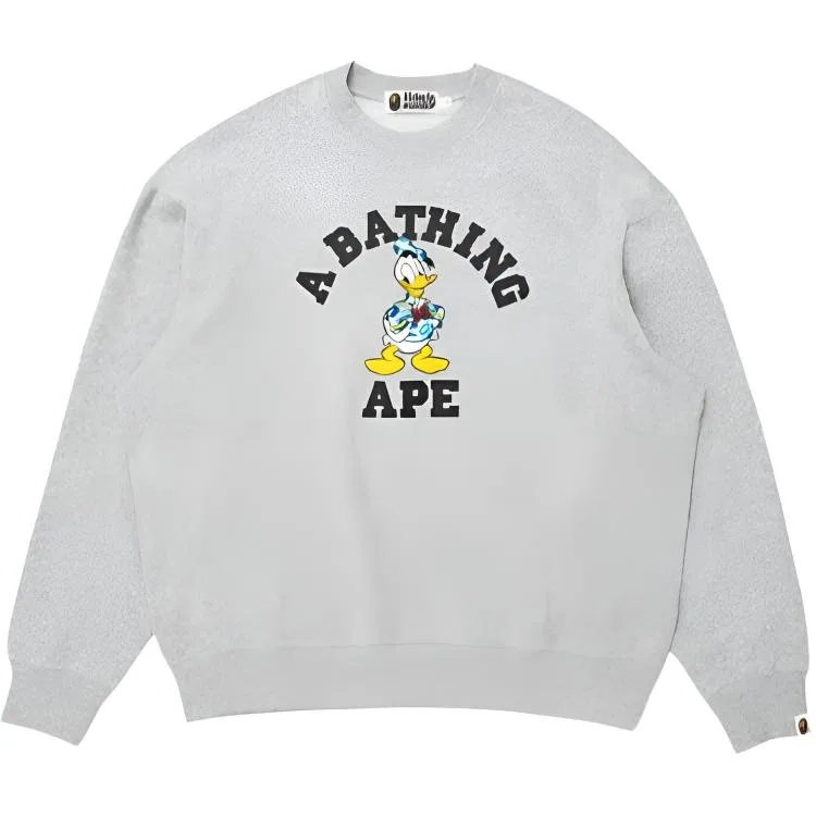 Детский свитшот с круглым вырезом X Disney A BATHING APE, черный — фото 3