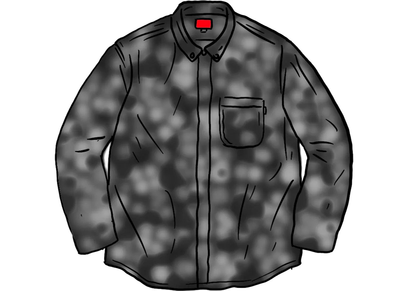 Мужская рубашка из вельвета с принтом Supreme Digi Floral Corduroy Shirt, Black