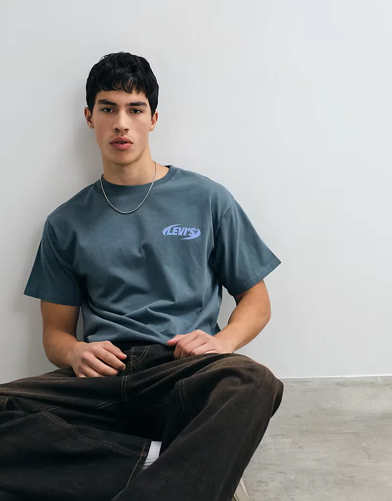 Футболка Levi's с графическим принтом на спине, темно-синий