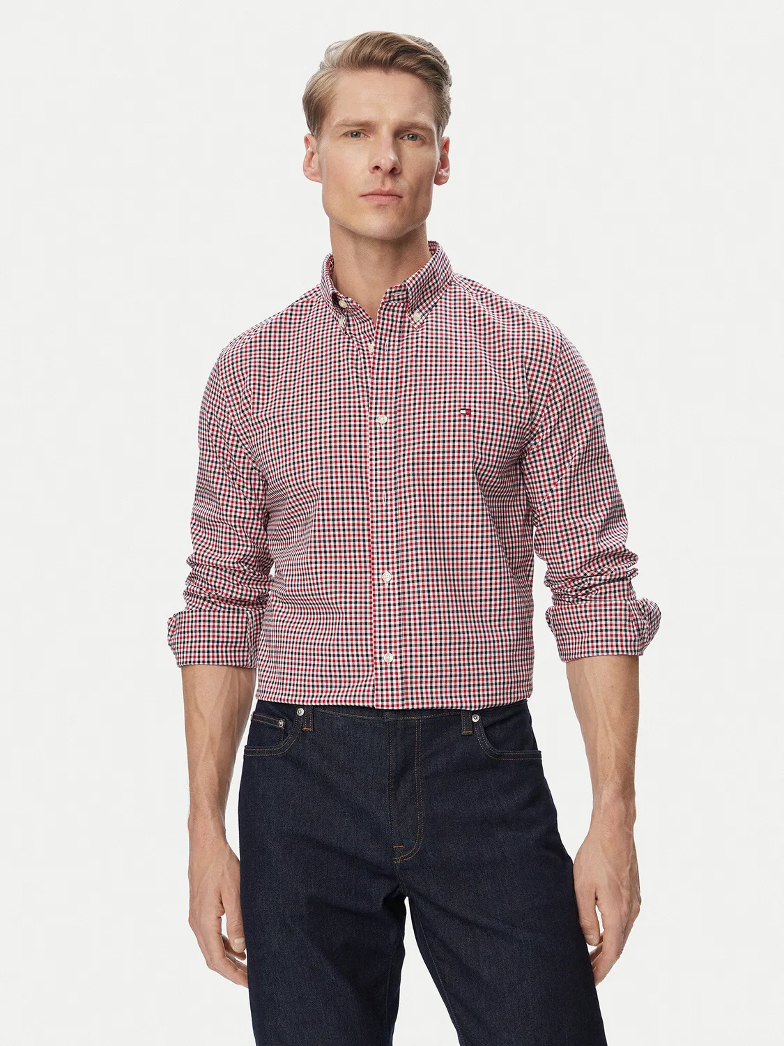 Мужская рубашка стандартного кроя Gingham Tommy Hilfiger, красный