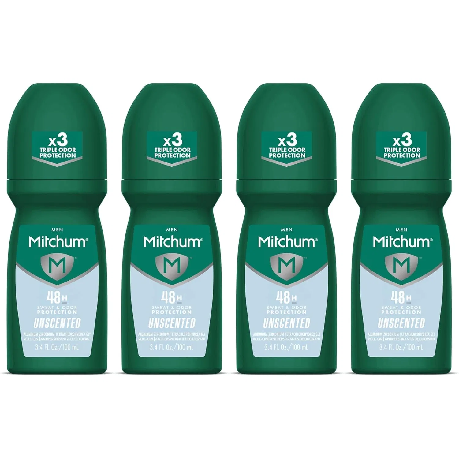 Антиперспирант-дезодорант Unscented Mitchum, набор 4 шт., 300 мл