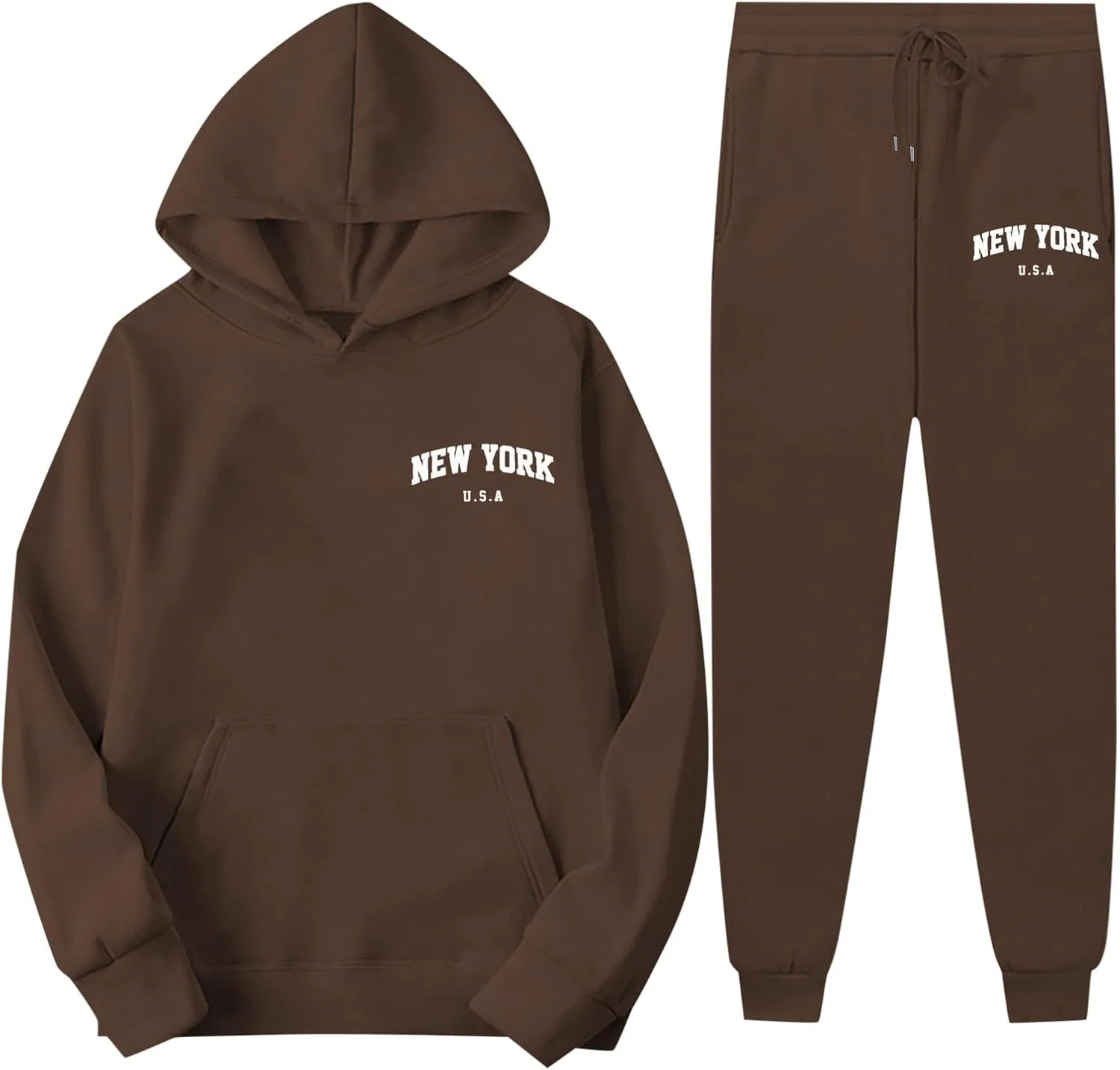 Женский спортивный комплект из худи и джоггеров, Espresso Brown — фото 3