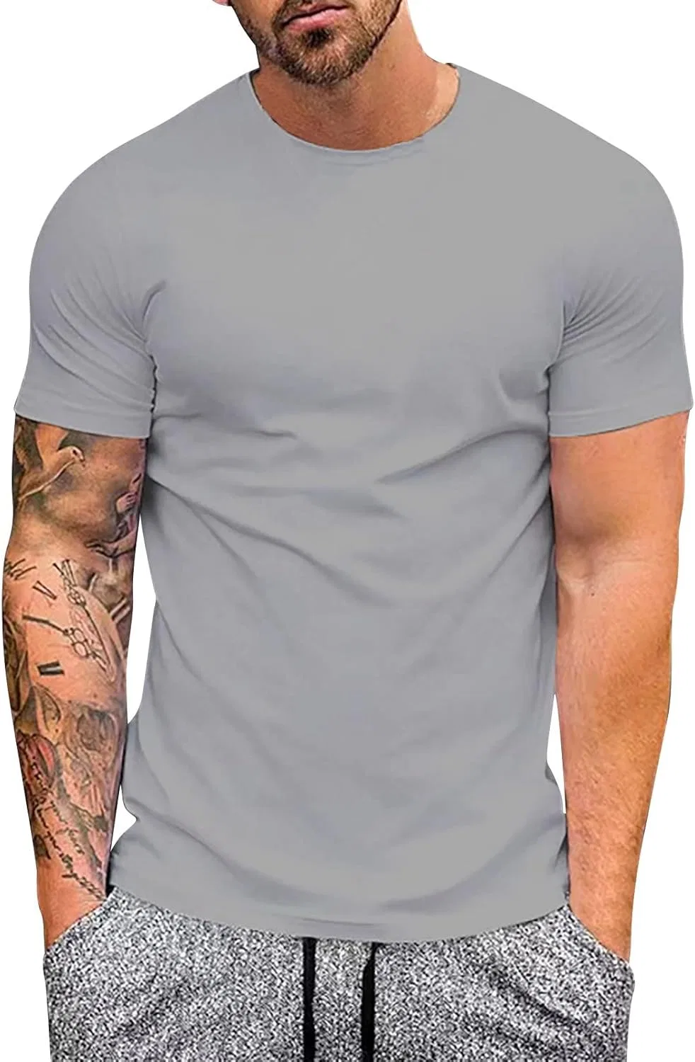 Мужская футболка для тренировок Slim Fit, Grey