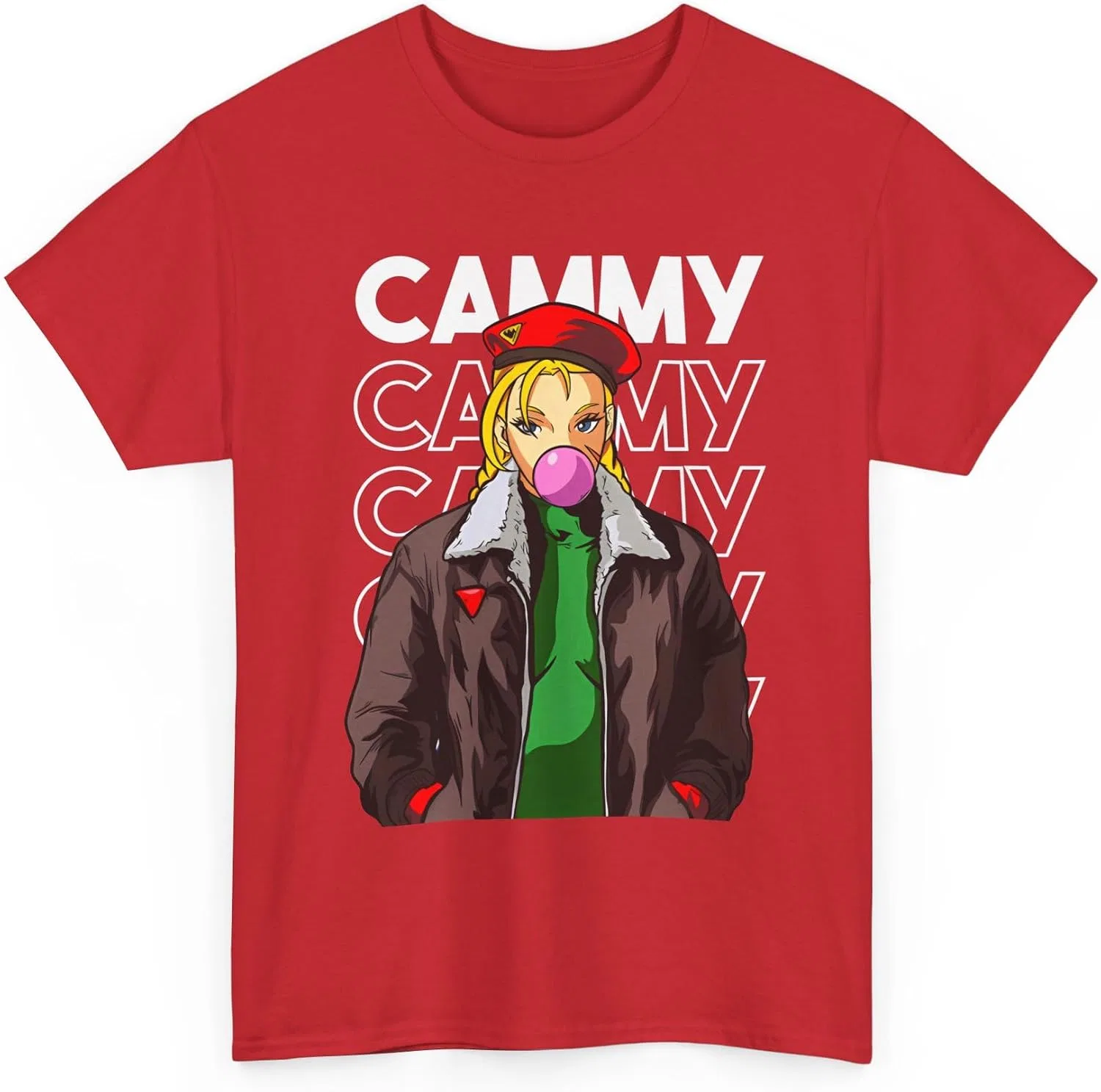 Женская футболка с принтом SF Classic Cammy Retro Arcade Gaming Vintage Gamer Tee, красный