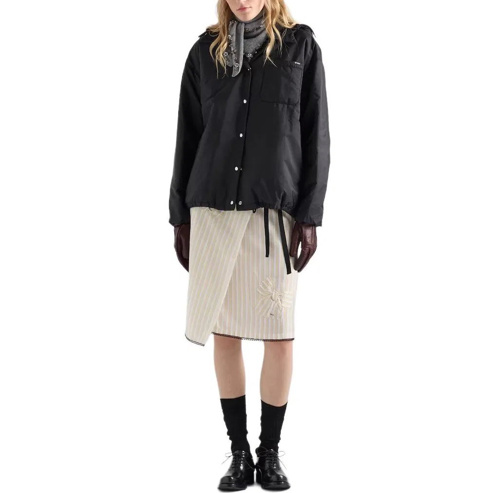Мужской пуховик с капюшоном и отстегивающимся капюшоном PRADA, Black — фото 4