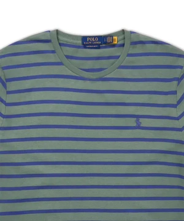 Футболка с полосками Slim Fit, Polo Ralph Lauren, зеленый — фото 3
