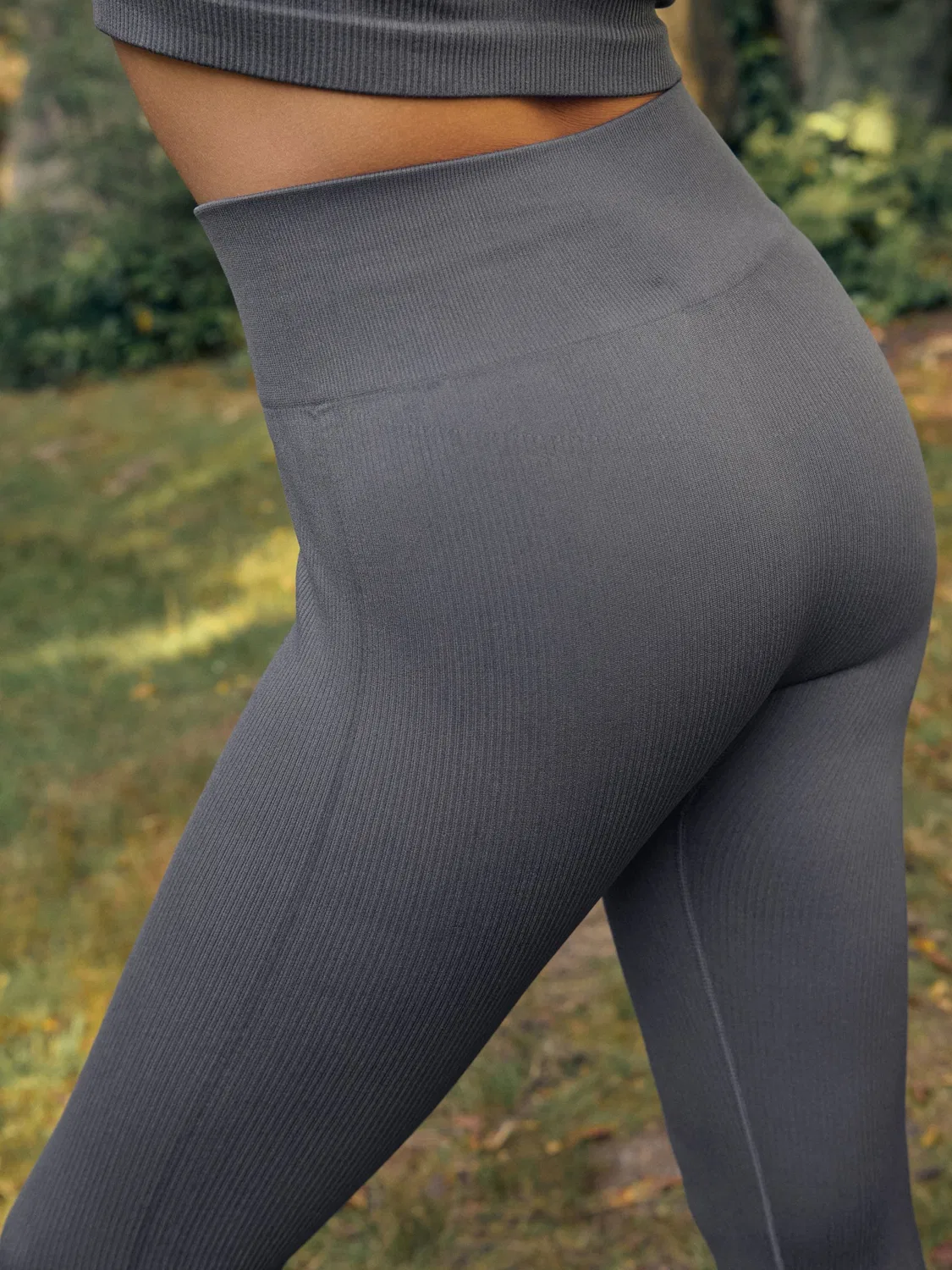 Леггинсы ribbed high waist Next, цвет Slate Grey — фото 4