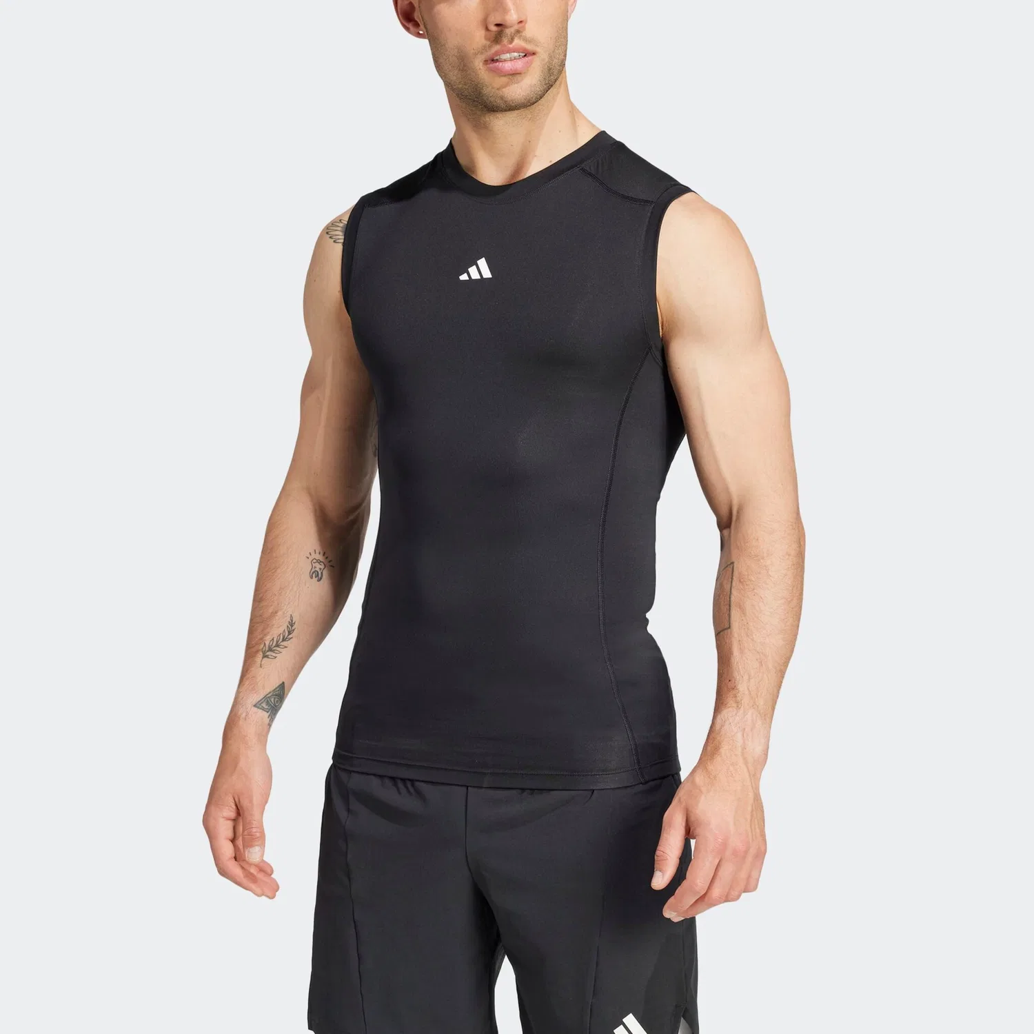 Мужская спортивная топ-майка с круглым вырезом Adidas Performance, Black — фото 2