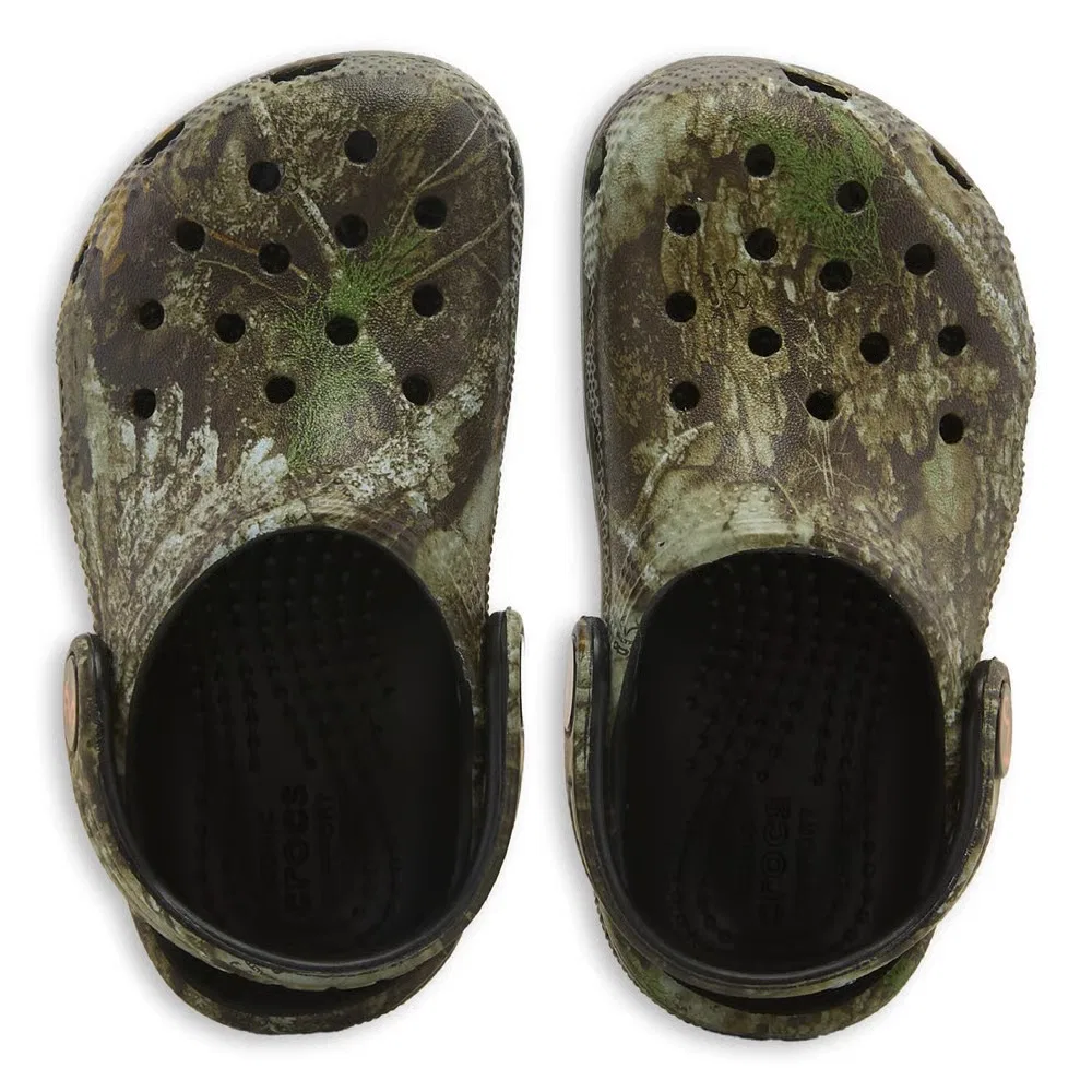 Детские классические сабо с графическим рисунком для малышей Crocs, Green Realtree Camo — фото 4