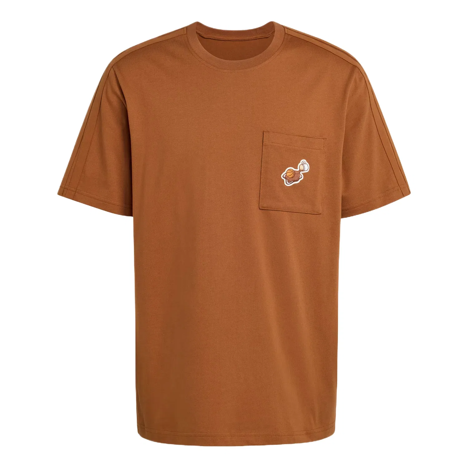 Мужская футболка Lux Coffee Cafe Hoop Pocket Graphic T-Shirt 'Dusky Bronze' adidas, Dusky Bronze