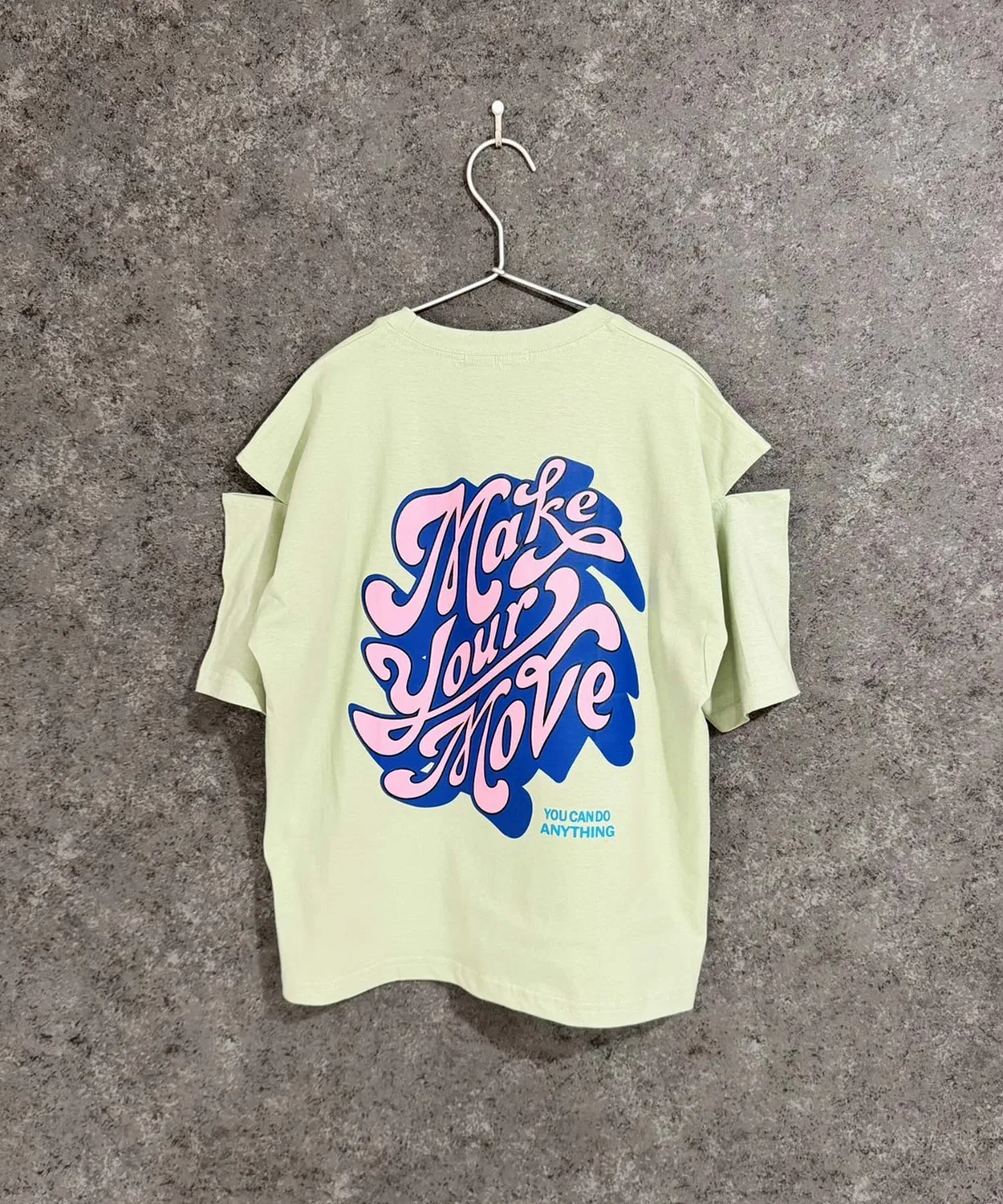 Детское хлопковое платье-футболка с открытыми плечами SHISKY, Mint — фото 4