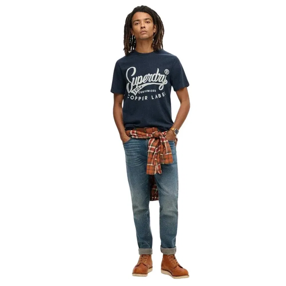 Мужская футболка с принтом Copper Label Workwear Superdry, Blue — фото 3