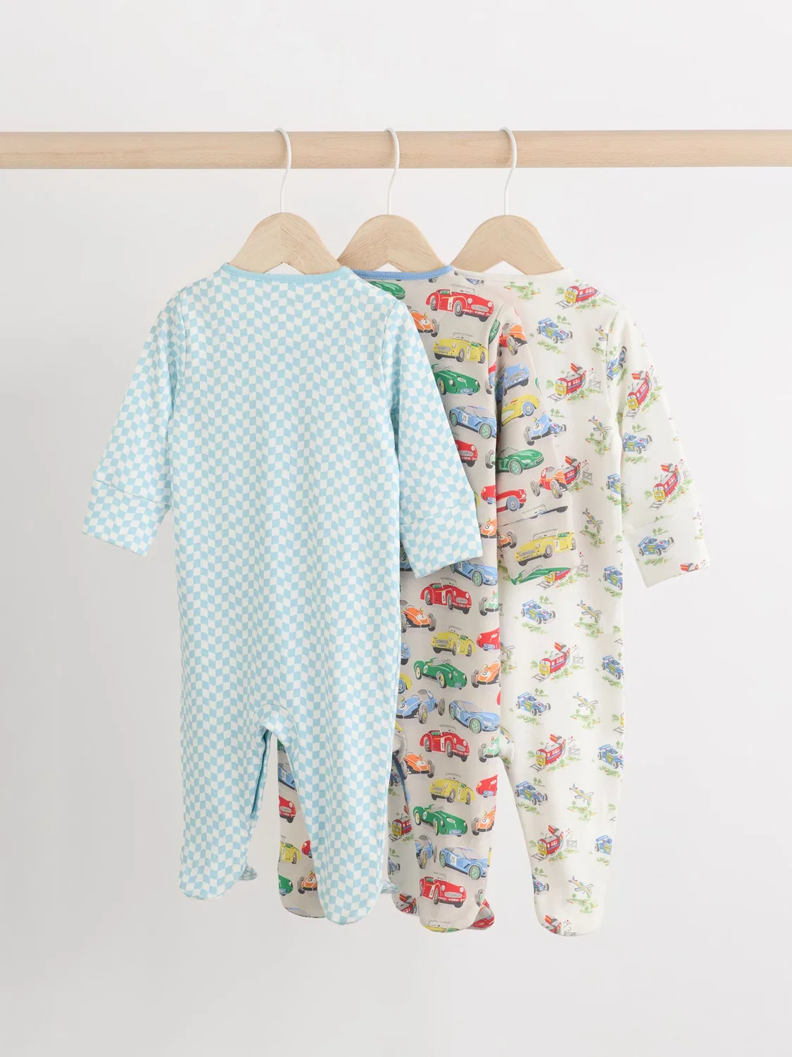 Комплект боди-слипов, 3 шт., Cath Kidston Cars Next, сине-зеленый — фото 3