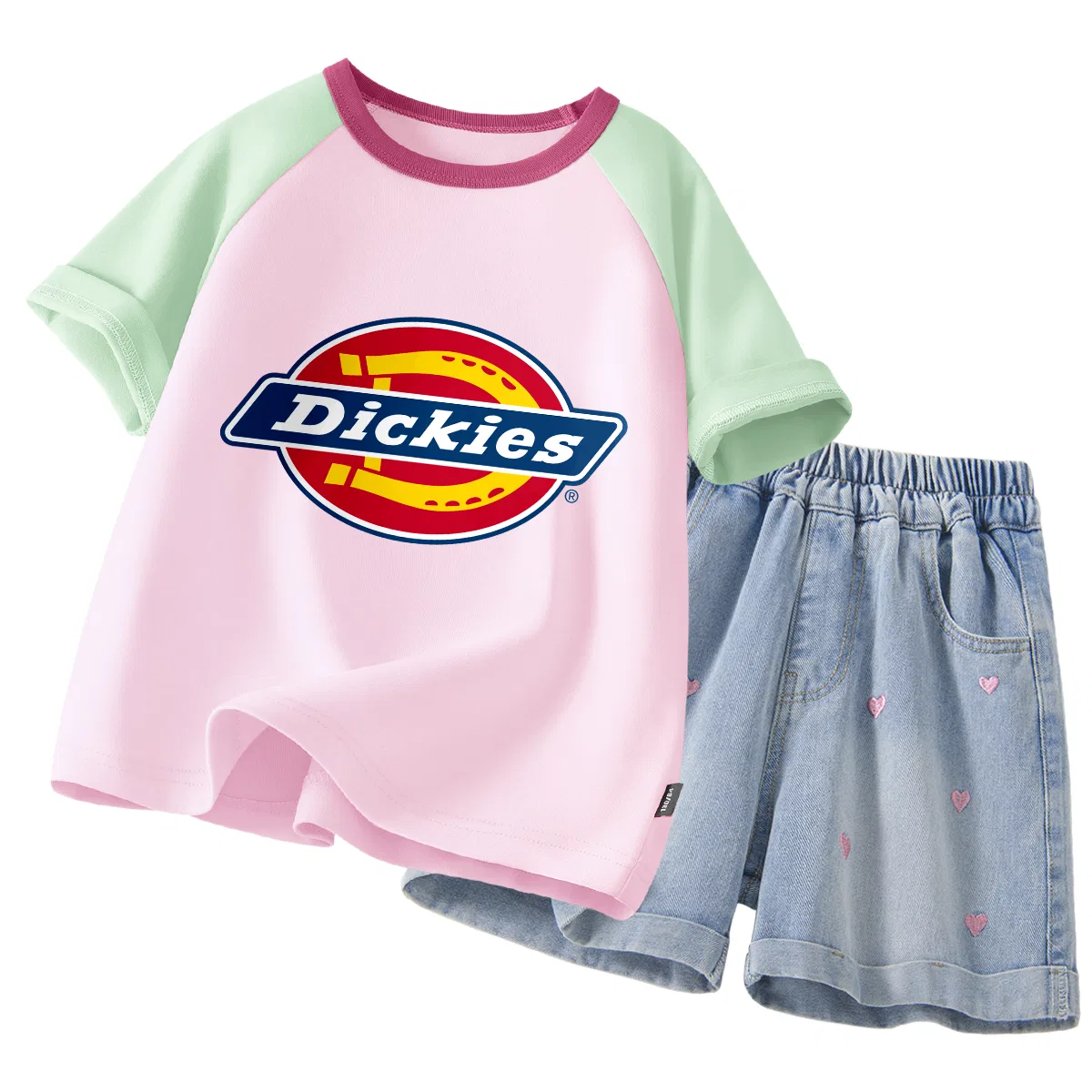 Детский спортивный комплект с принтом Dickies, Standard Clear Blue+Solid Color Denim Blue — фото 4