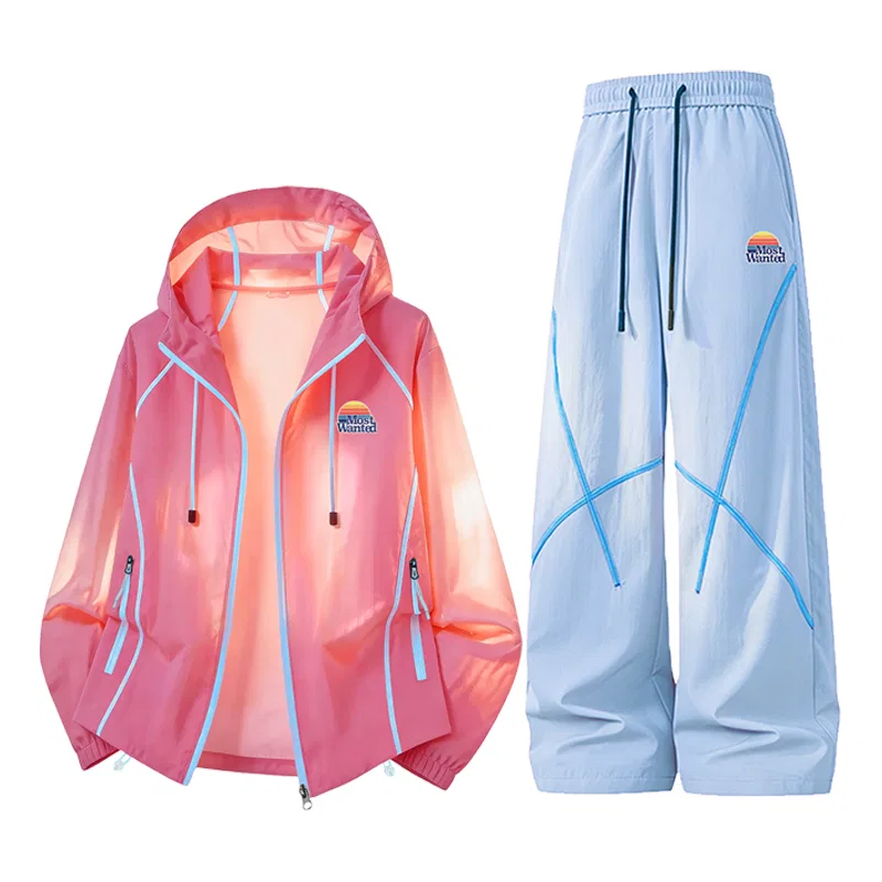 Детский комплект спортивной одежды с брюками Casual Sportswear Unisex Thin MostwantedLab, Pink/Light Blue