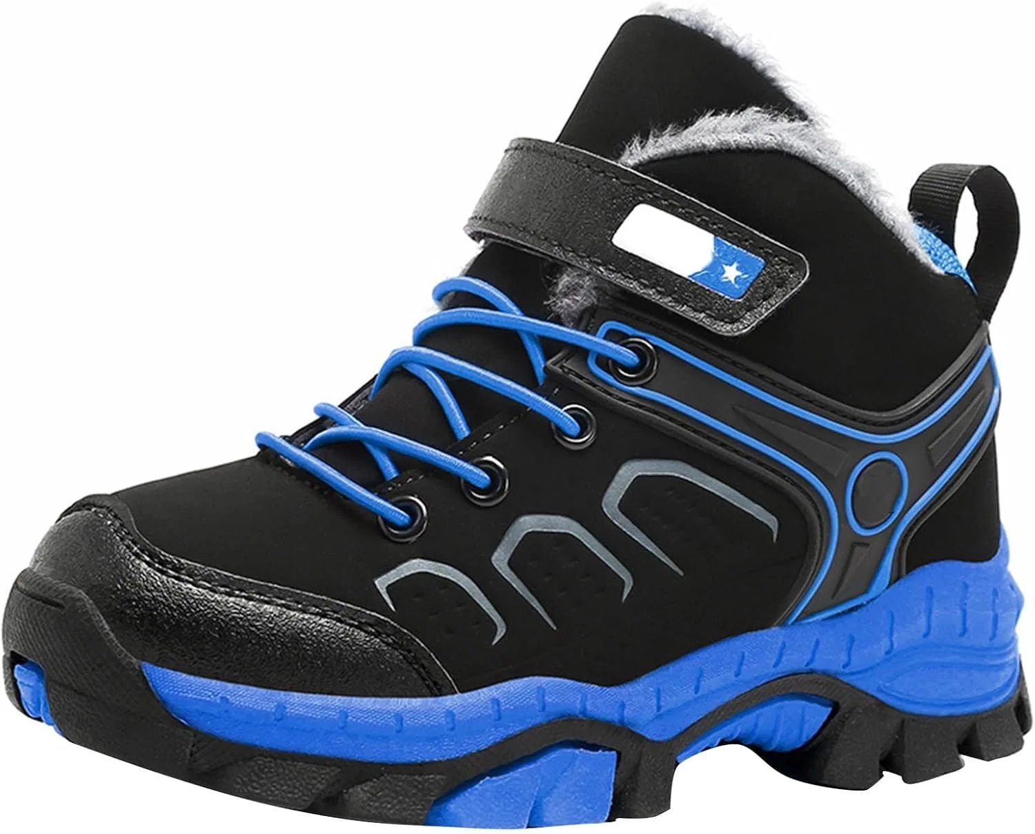 Детские кроссовки для мальчиков с высоким верхом на шнуровке Boys Hiking Sneakers, Blue