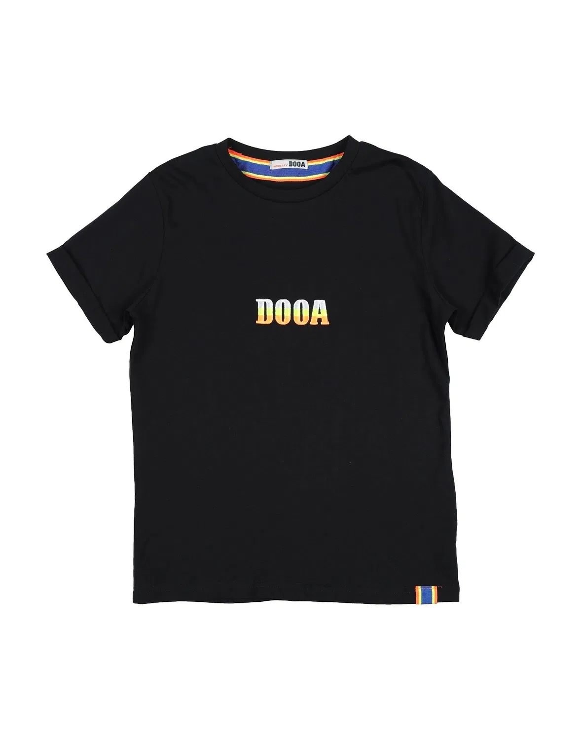 Детская футболка с принтом Dooa, черный