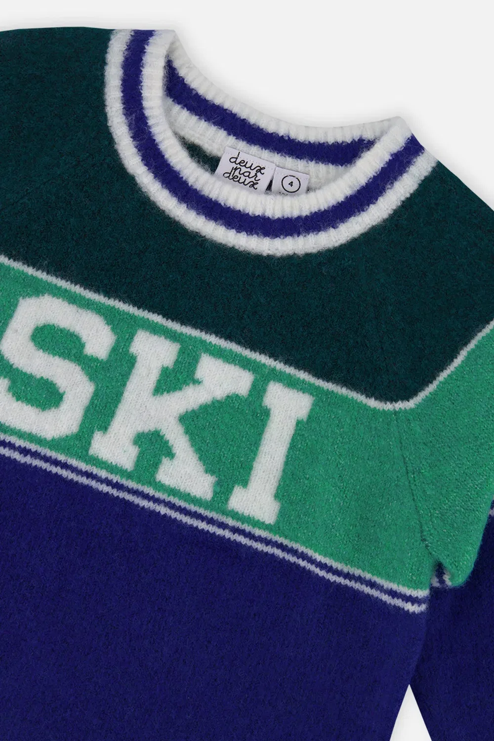 Детский свитер с жаккардовым принтом Ski Deux par Deux, Dark Blue and Dark Green — фото 3