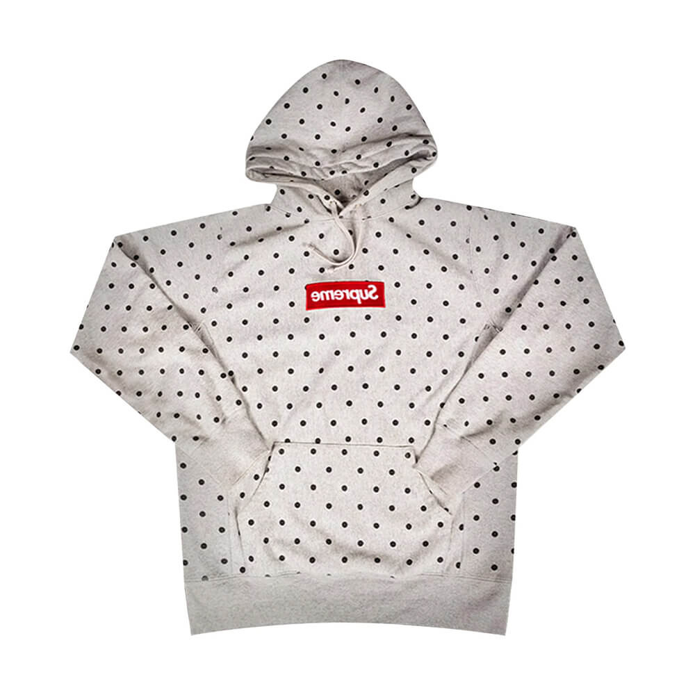 

Свитшот Supreme x Comme des Garçons Shirt Polka Dot Box Logo Hooded, серый