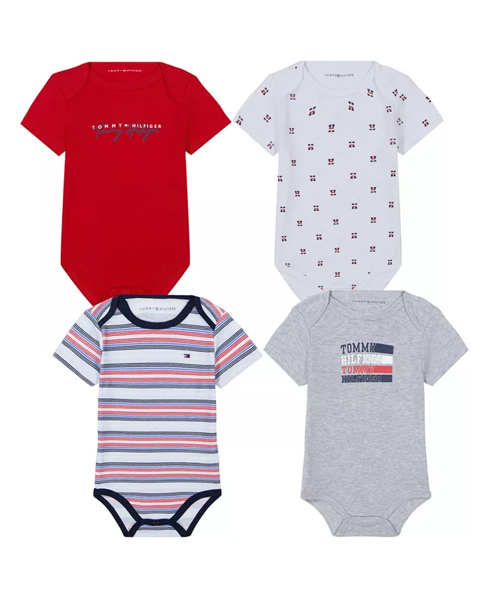 

Комплект из 4 боди с коротким рукавом для мальчиков Signature Tommy Hilfiger, мультиколор