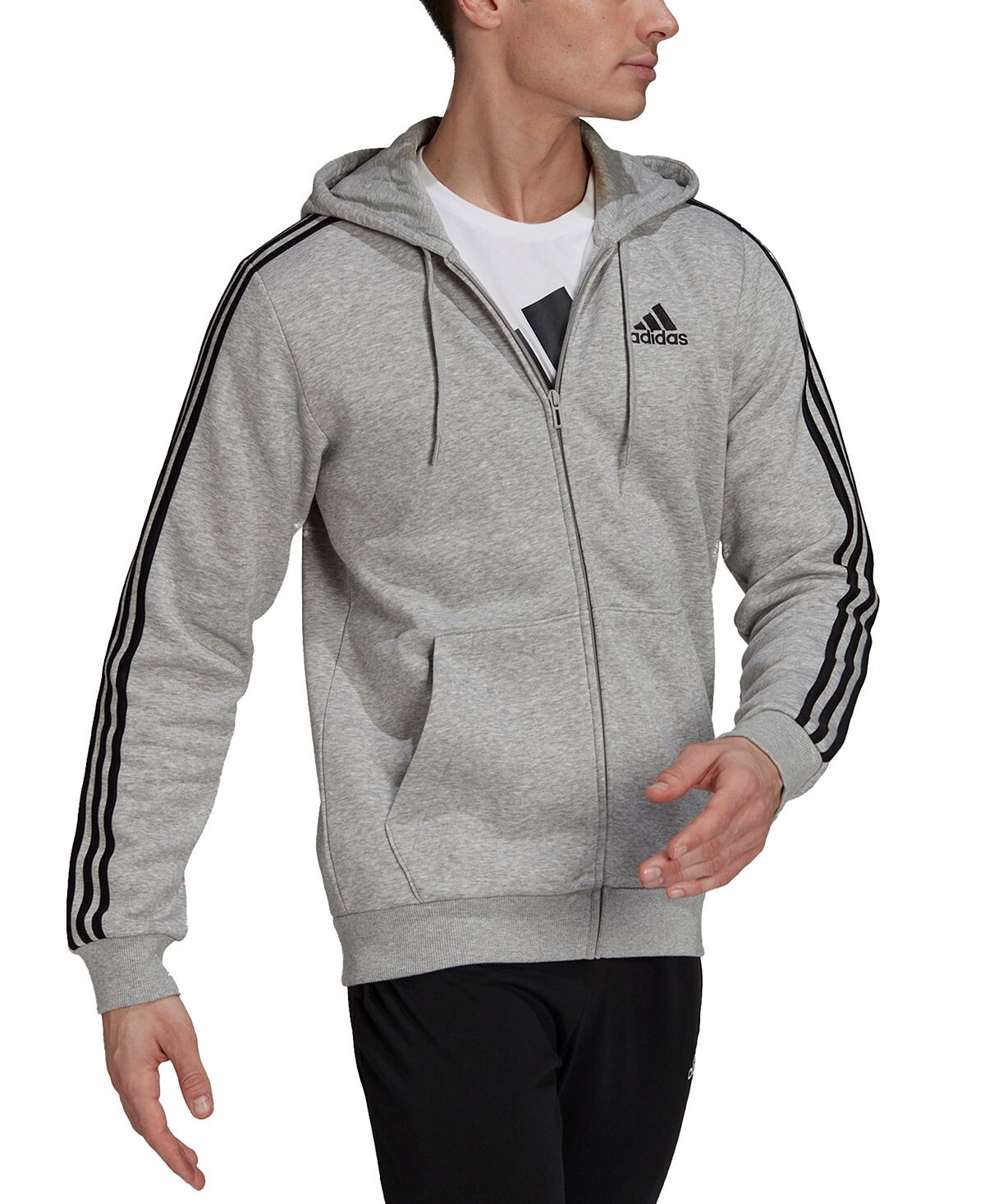 Мужская толстовка Adidas Essentials Full-Zip, серый — фото 4