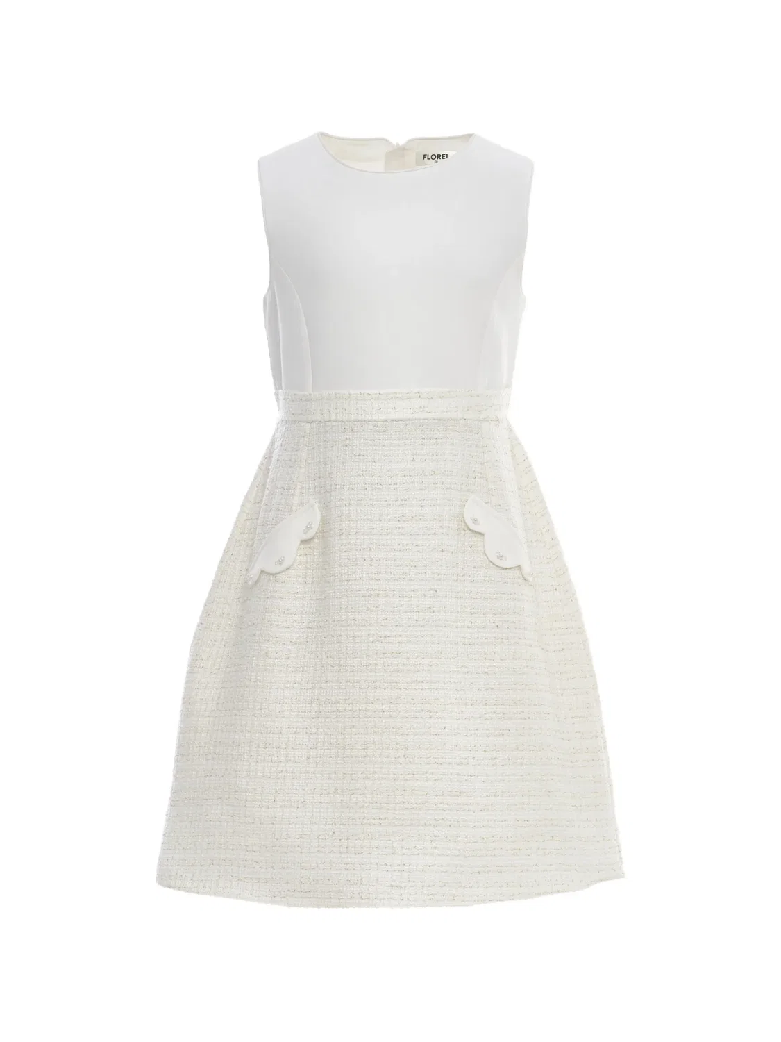 Платье с декоративными пуговицами Dress & Fleur, нейтральные цвета — фото 3