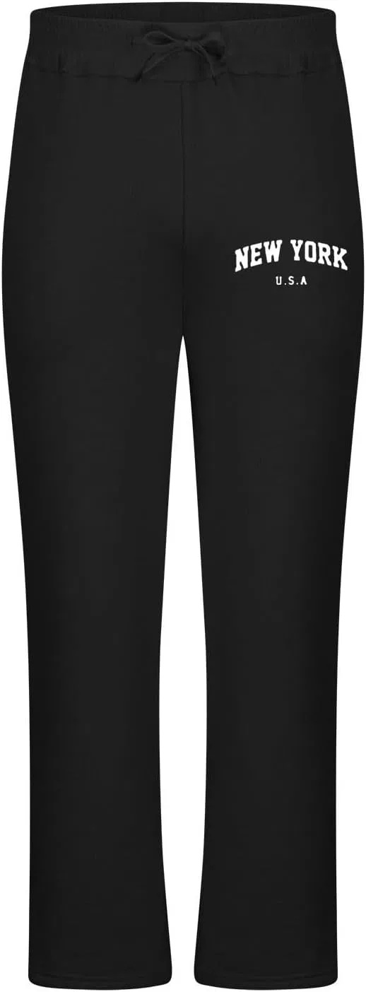 Мужские спортивные штаны свободного кроя Newyork Letter, Black-1 — фото 3