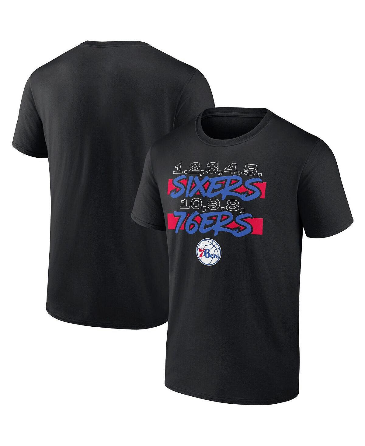

Мужская фирменная черная футболка philadelphia 76ers count hometown collection Fanatics, черный