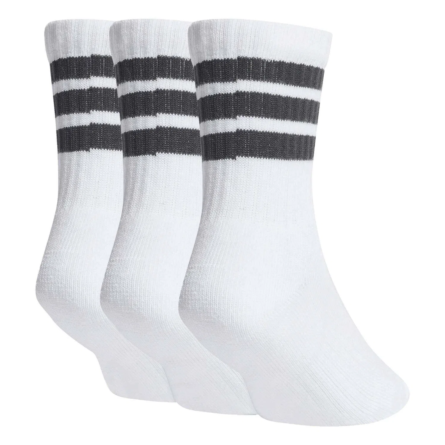 Детские носки с поддержкой свода стопы Adidas Sport Socken 3S Kd C Crw 3P, White Black Black — фото 2