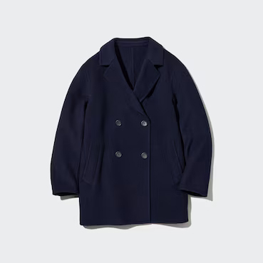 Пальто Uniqlo Wool Blend, 69 темно-синий