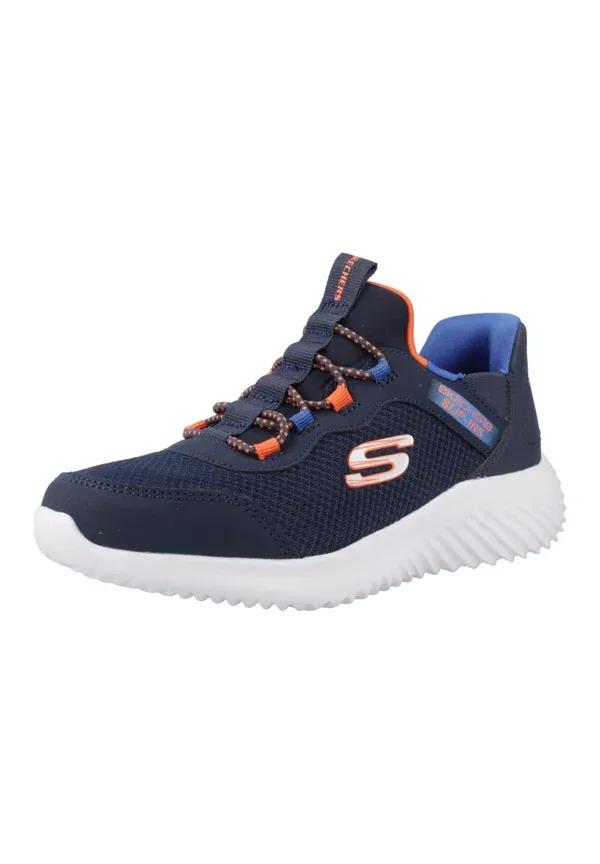 Кроссовки с эластичными шнурками Bounder, Skechers, Navy Black, Synthetic Textile Black Trim Orange Trim, черный/черный/темно-синий/оранжевый — фото 2