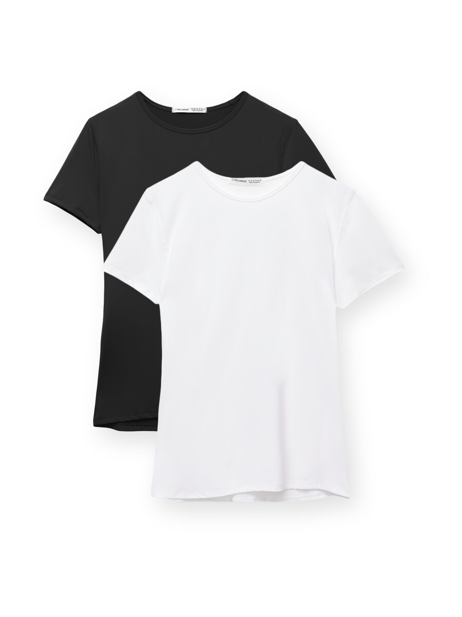 

Рубашка Pull&Bear, черный/белый