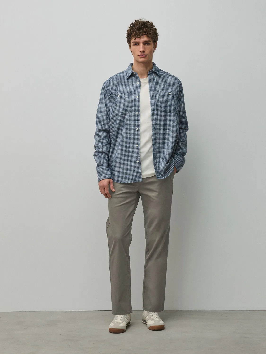 Брюки прямого кроя из хлопка с эластаном, Chinos Next, Mushroom Brown — фото 2