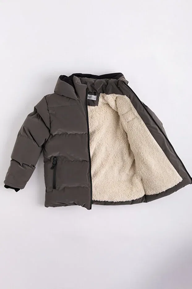 Детское пальто для девочек с капюшоном Enucuzburası, Smoke Grey — фото 2