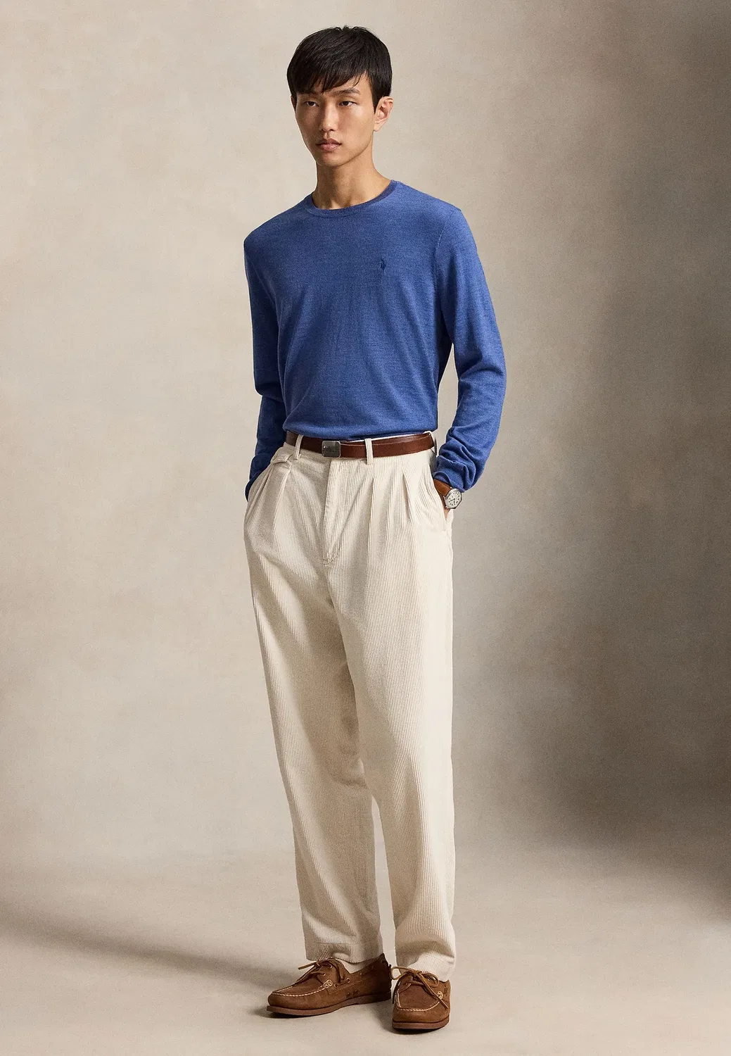 Шерстяной свитер с круглым вырезом, который можно стирать Polo Ralph Lauren, Clarity Blue Heather — фото 2