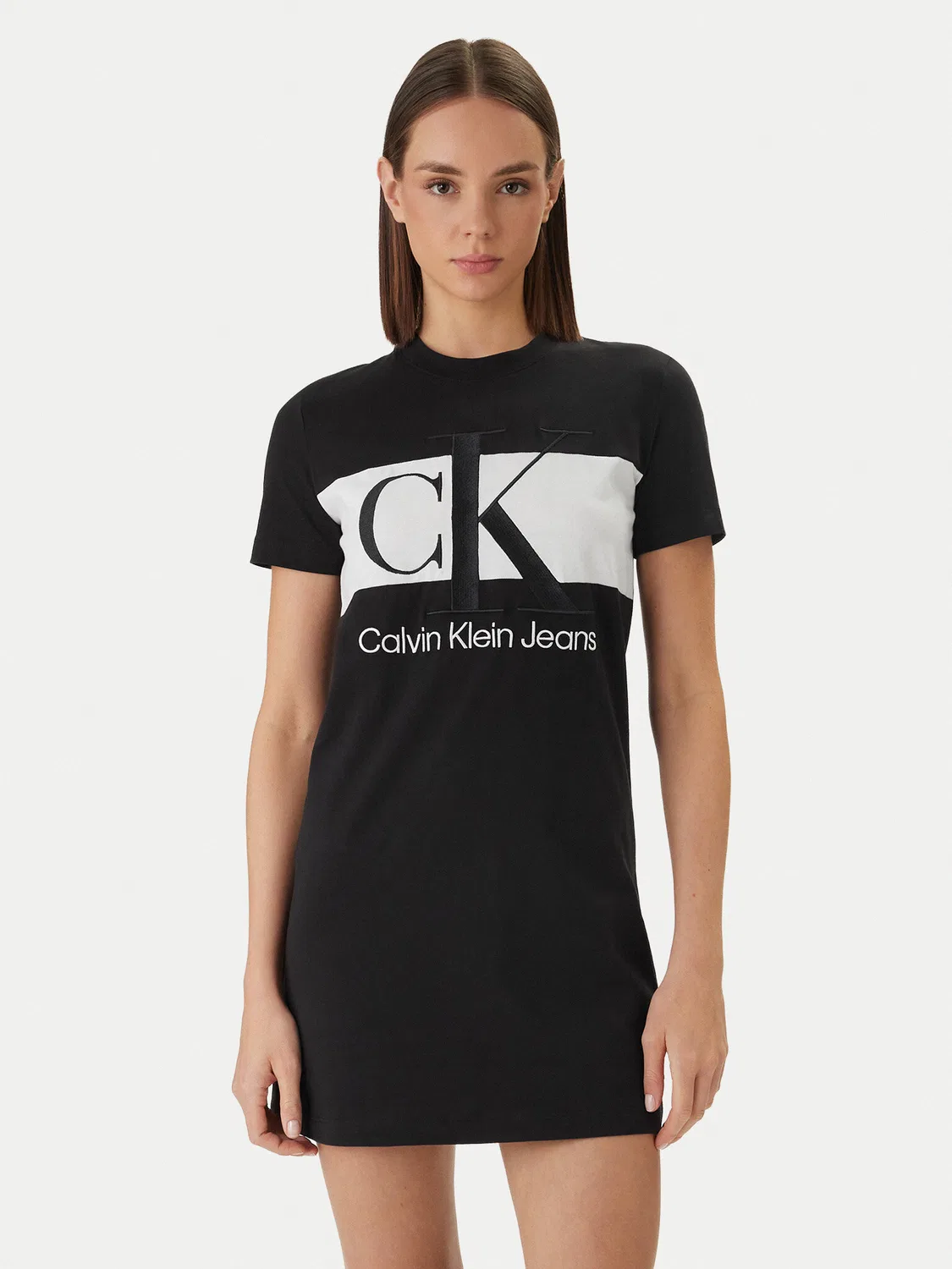 Женское повседневное платье стандартного кроя Blocking Calvin Klein, черный