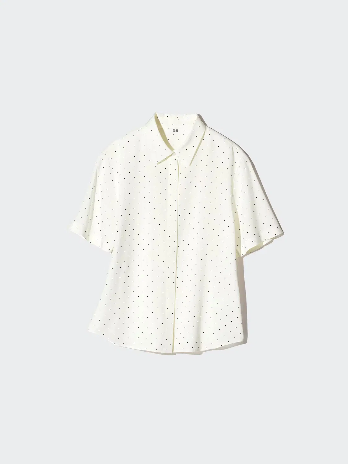 Блузка Uniqlo, с принтом, кремового цвета — фото 3