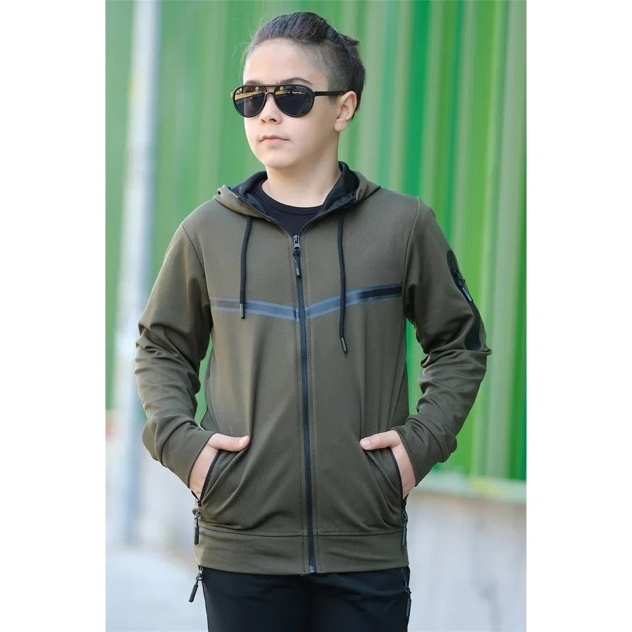 Спортивный костюм с капюшоном из дайвинга Pina Kids, Хаки — фото 4