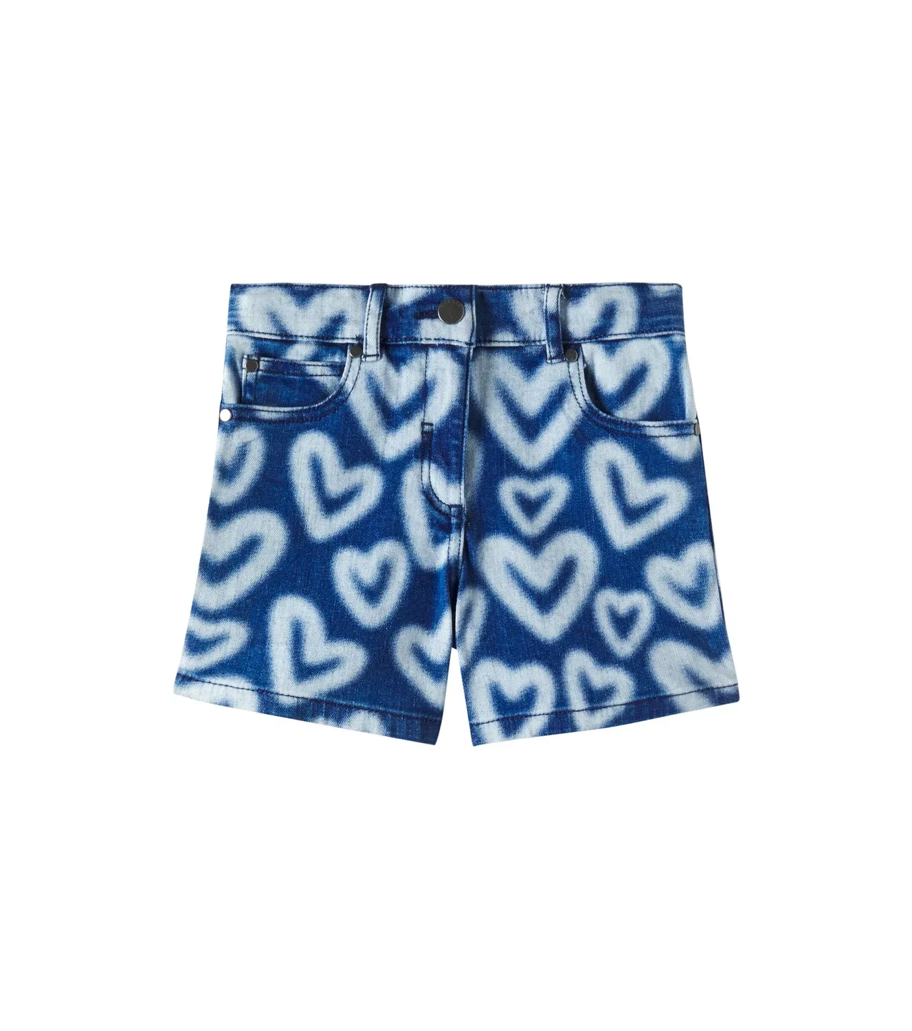 Шорты джинсовые с принтом Stella Mccartney Kids, синий