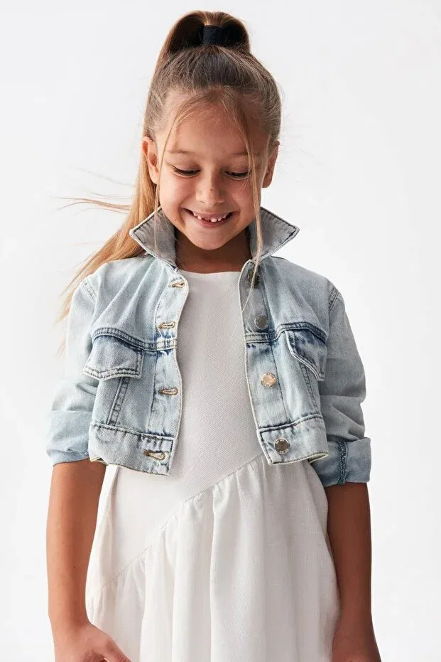 Куртка "Аврора" для девочек 4-8 лет, синяя Hausekids — фото 2