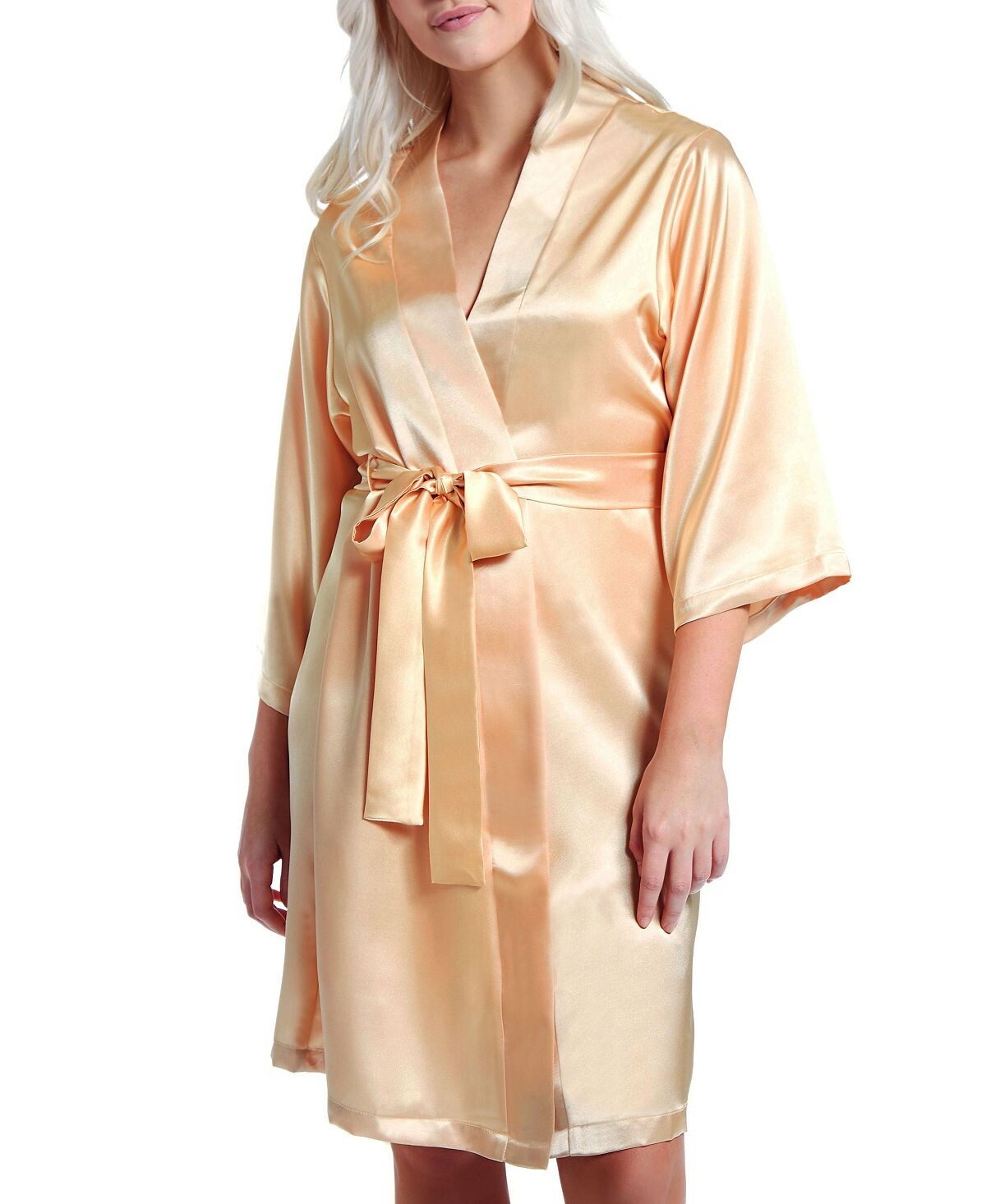 

Женский атласный халат marina lux с рукавами 3/4 iCollection, мульти
