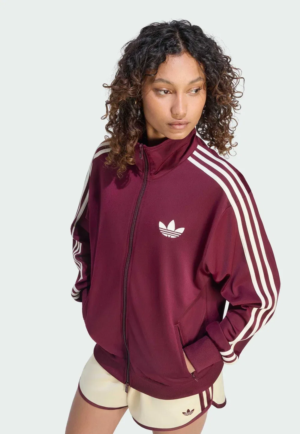 Свободная летняя куртка Firebird Adidas Originals, Maroon Cream White — фото 4