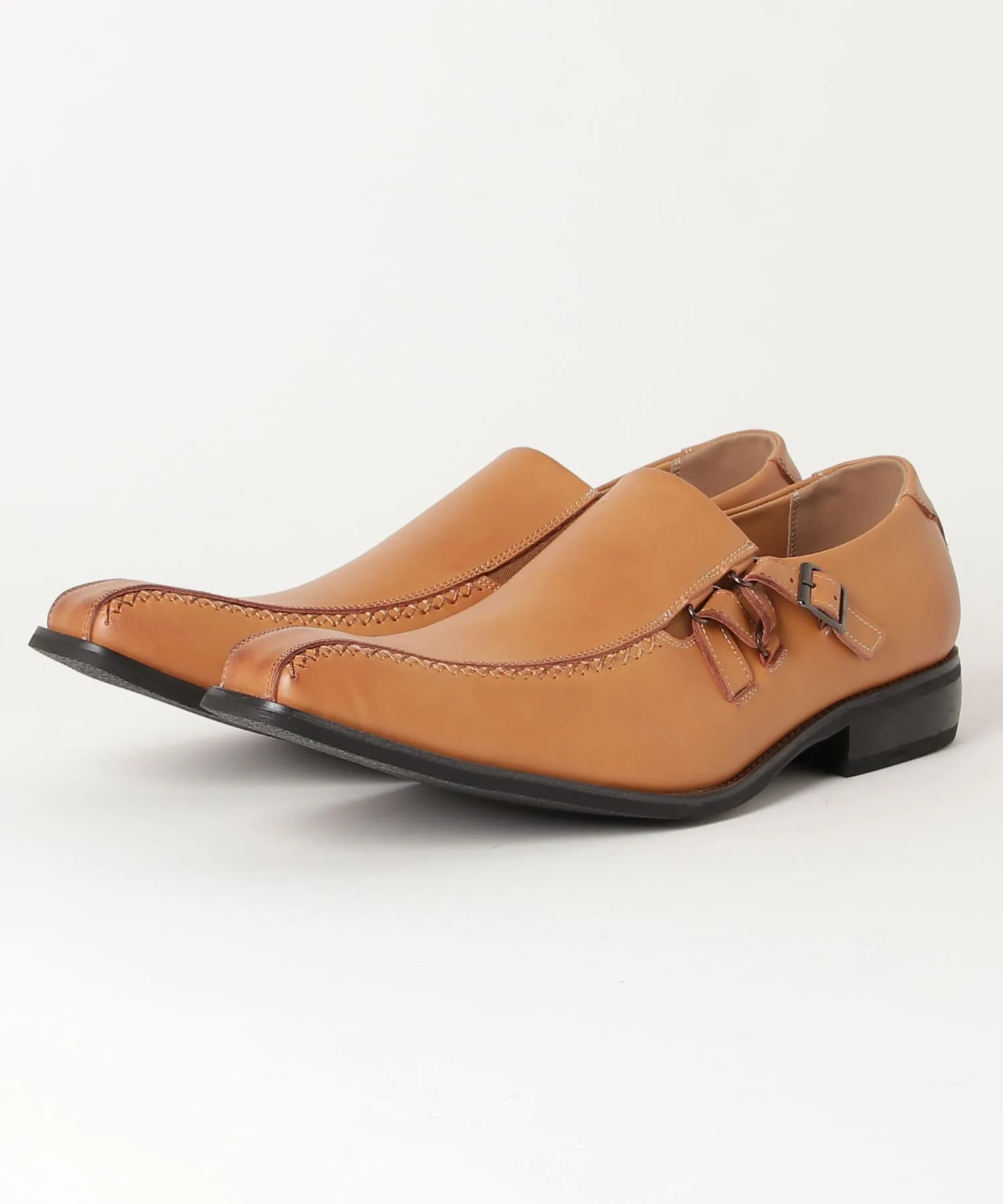Мужские слипоны из натуральной кожи Nagare Moka Wingtip Straight Tip ZINC тёмно-коричневые — фото 3