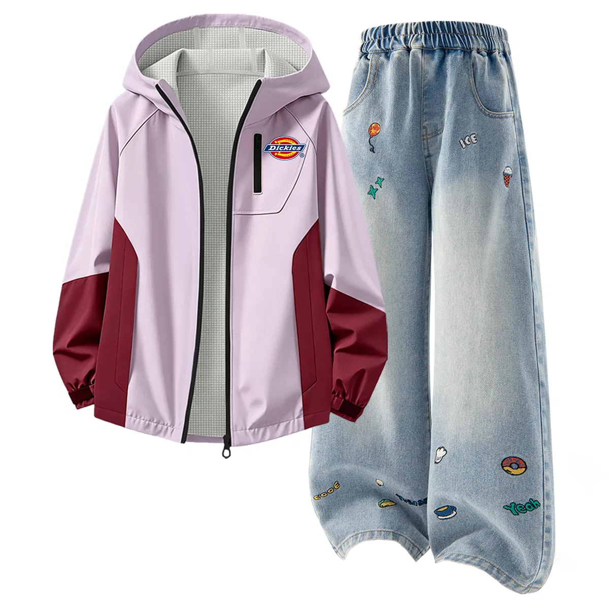 Детский спортивный костюм с капюшоном Silicone Standard K Purple+Solid Color Denim Blue, Dickies — фото 4
