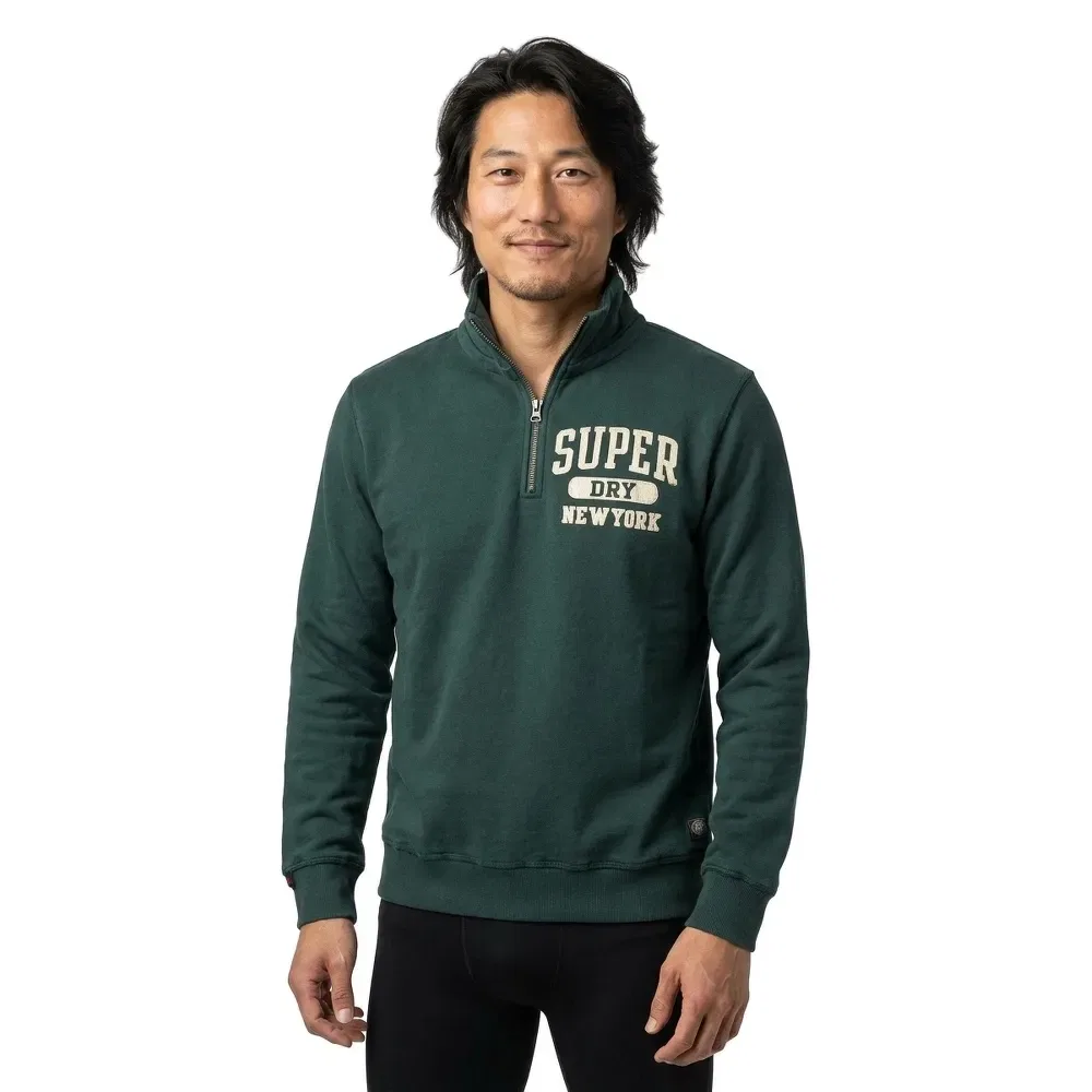 Свитшот с полузастежкой Vintage Athletic Superdry, зеленый — фото 3